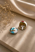 BLUE AND RED TOMB COCKTAIL RING