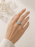 Empress Halo Silver tone AD Ring