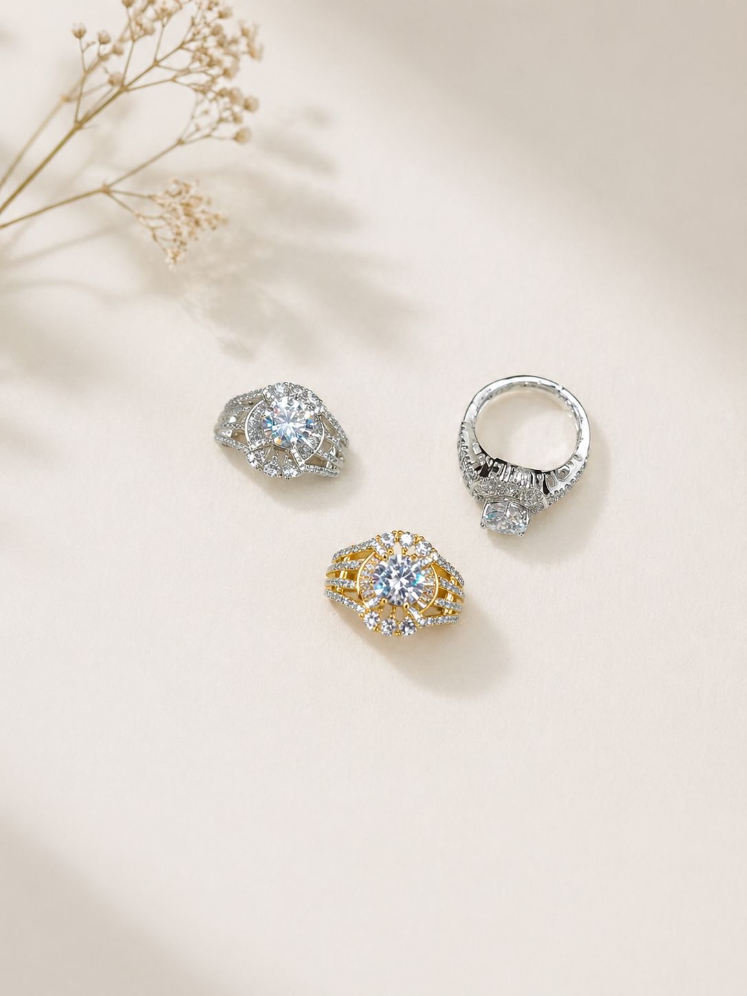 Empress Halo Golden tone AD Ring