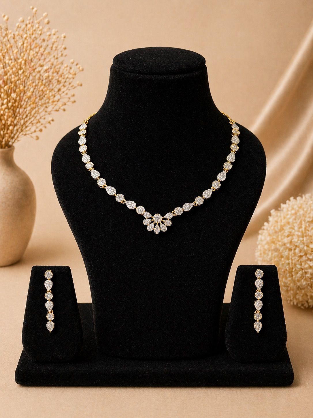 Noor Cascade AD Necklace Set