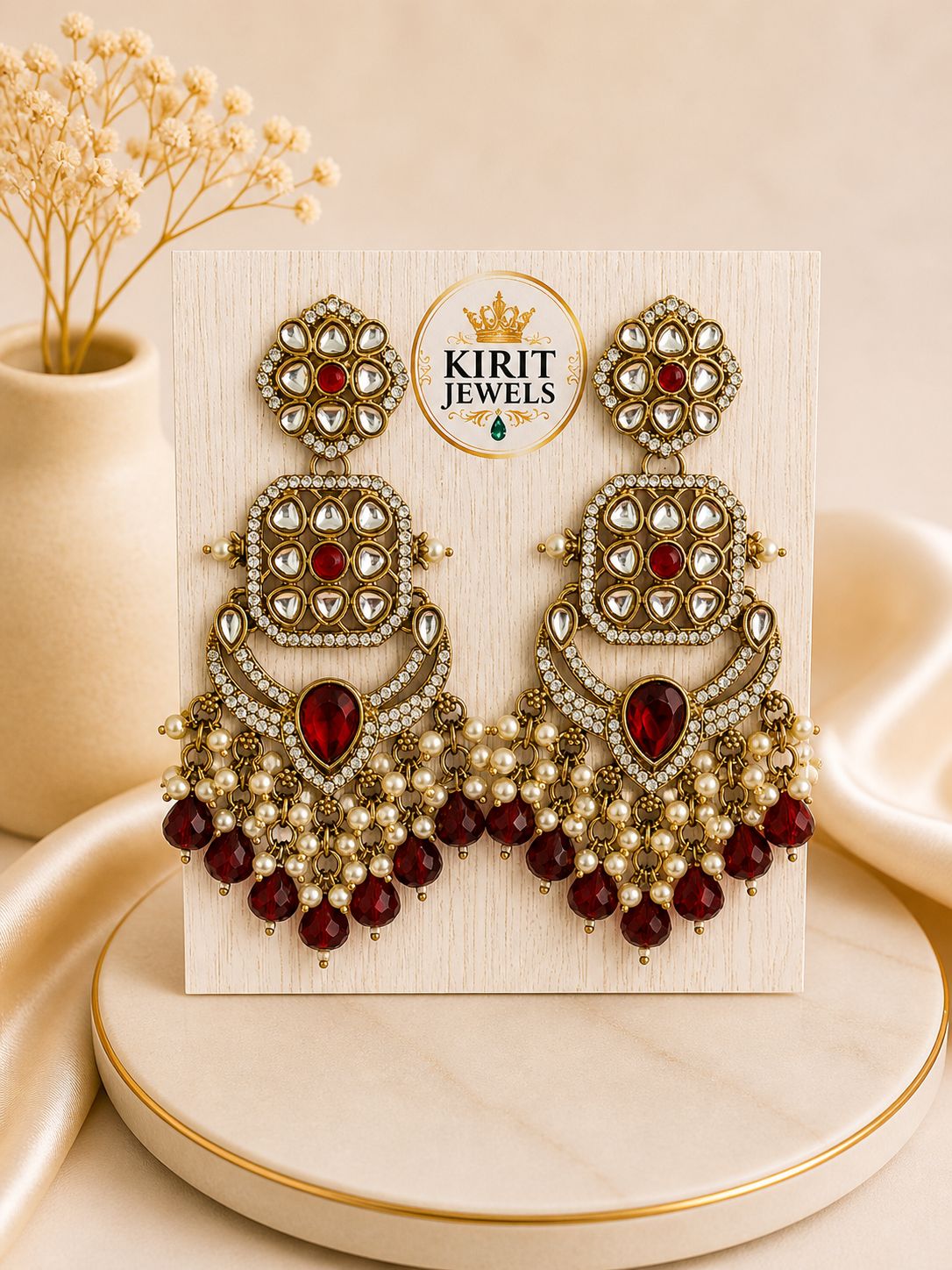 Sitara Danglers-Maroon