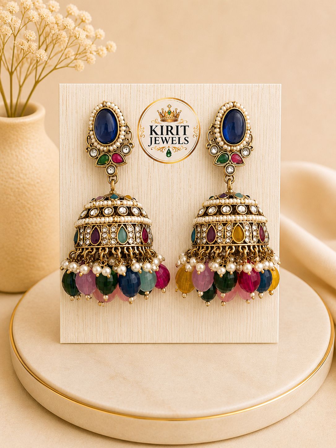 Sitara Jhumka-Blue