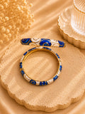 Blue Swirl Enamel Bangles