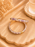 Purple Flower Enamel Bangles