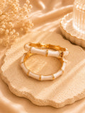 White Bamboo Enamel Bangles