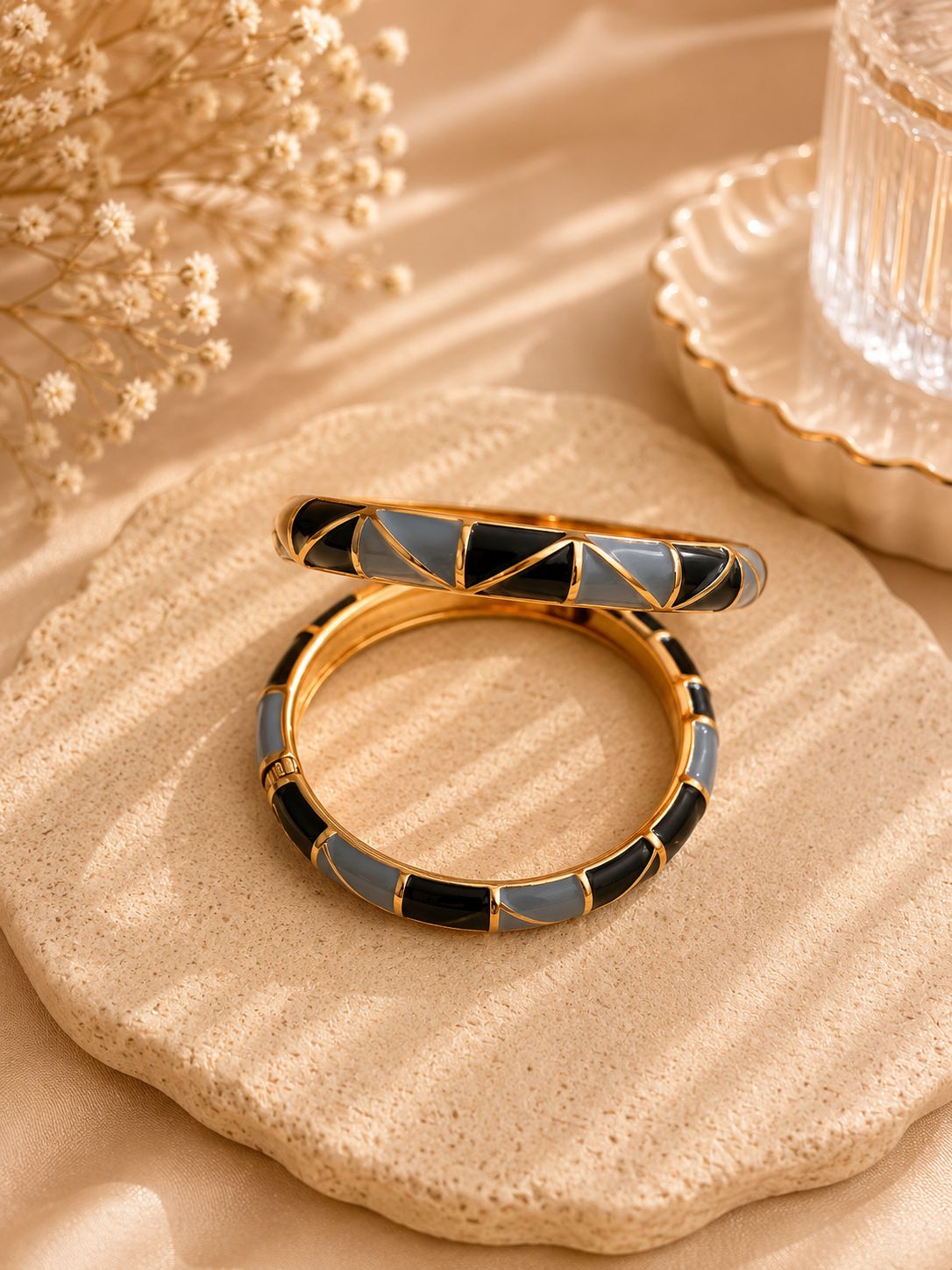 Black Mist Enamel Bangles