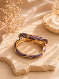 Purple zigzag Enamel Bangles