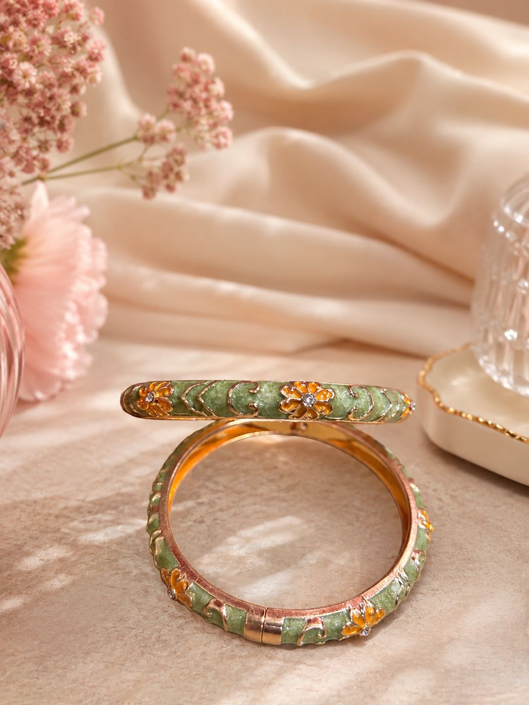 Emerald Garden Enamel Bangles