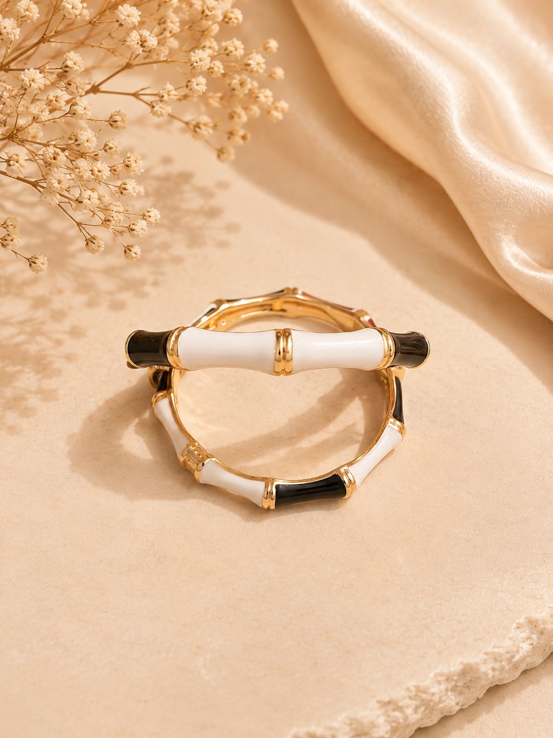 Noir Bamboo Enamel Bangles