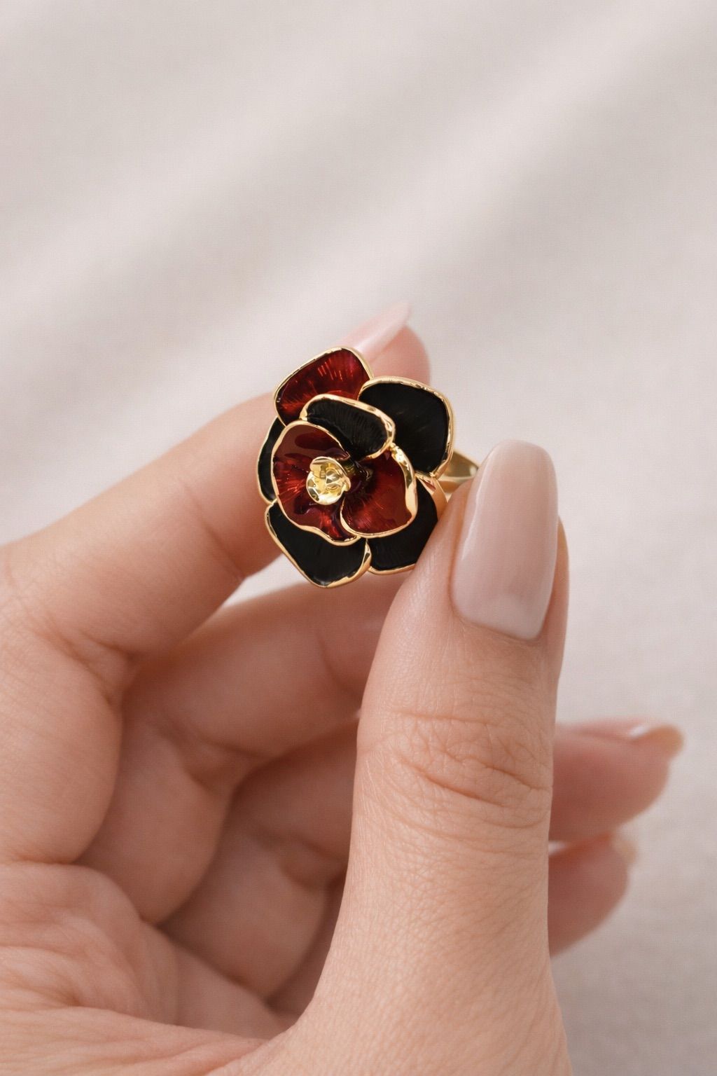 Black Rose Cocktail Ring
