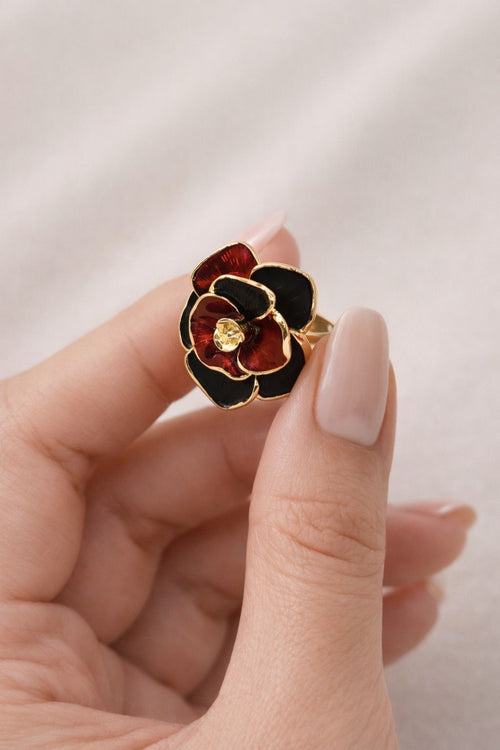 Black Rose Cocktail Ring