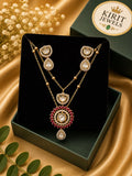 Ruby Halo Double Chain Mosanite Pendant