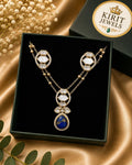 Blue Stone Double Chain Mosanite Pendant