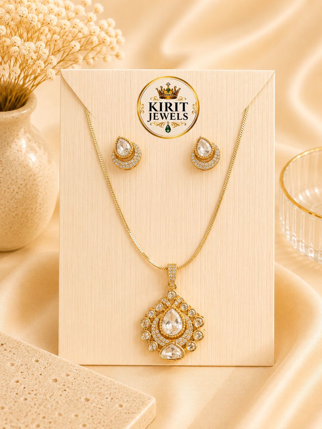Ivory Leaf Mosanite Pendant