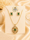 Embrald Oval Mosanite Pendant