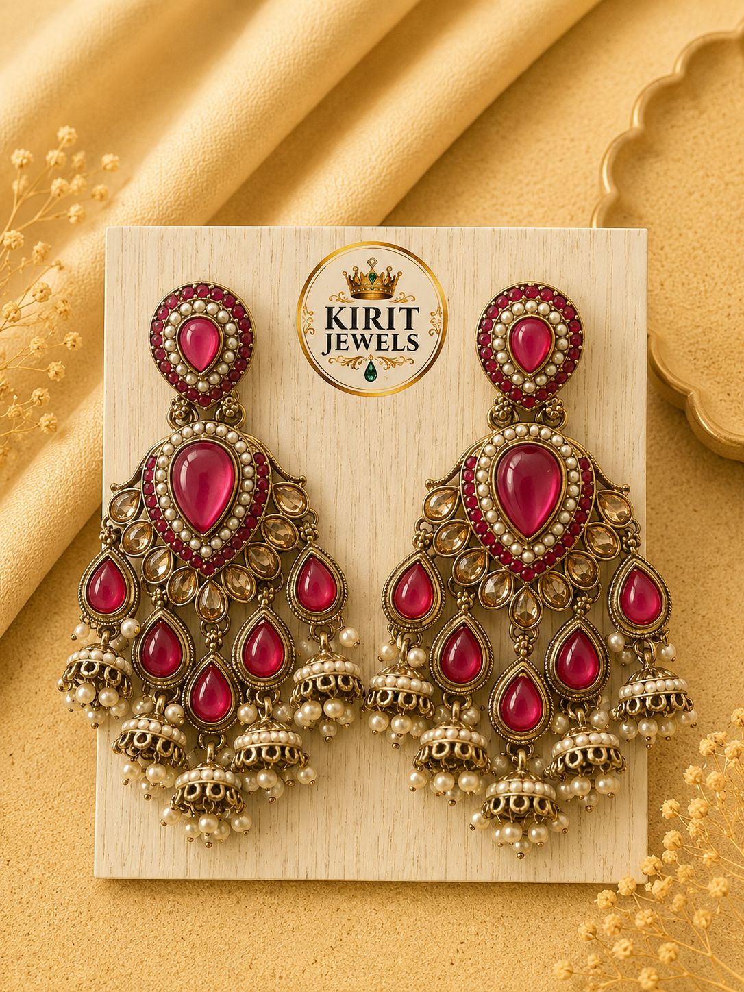 Pink Peacock Earrings