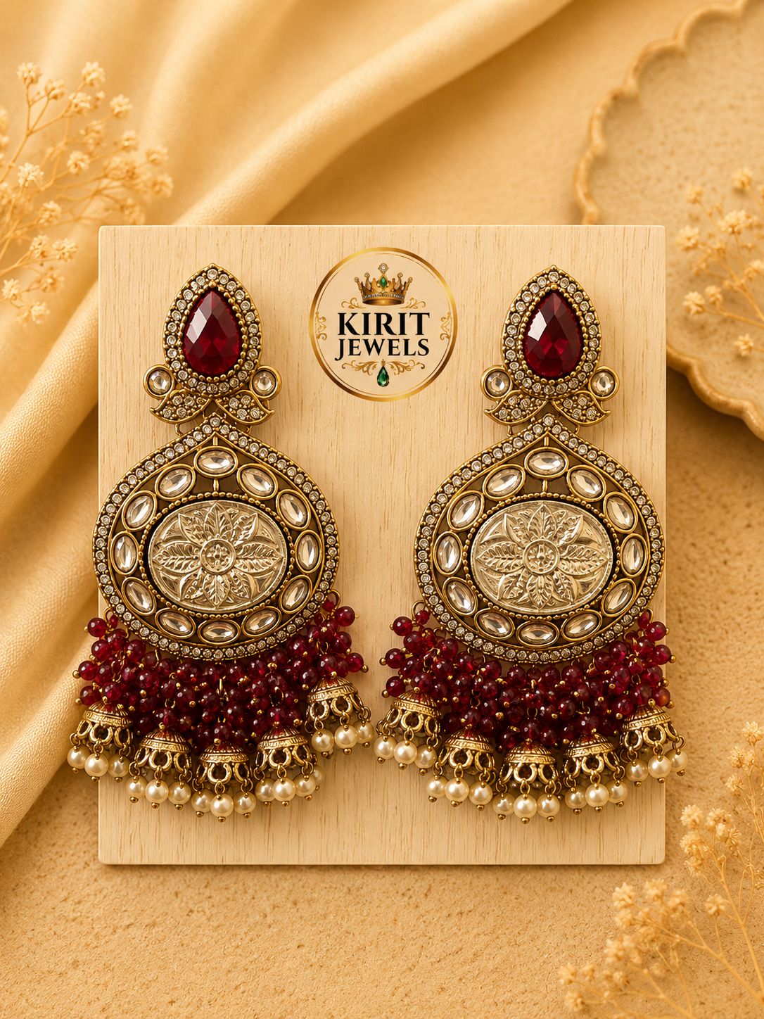 Royal Maroon Earrings